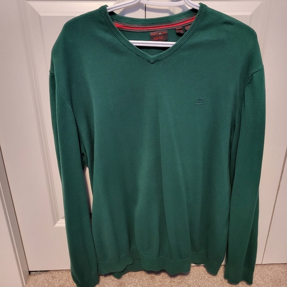 Men's Esprit Green V-Neck Sweater- Size XL - Picture 2 of 3